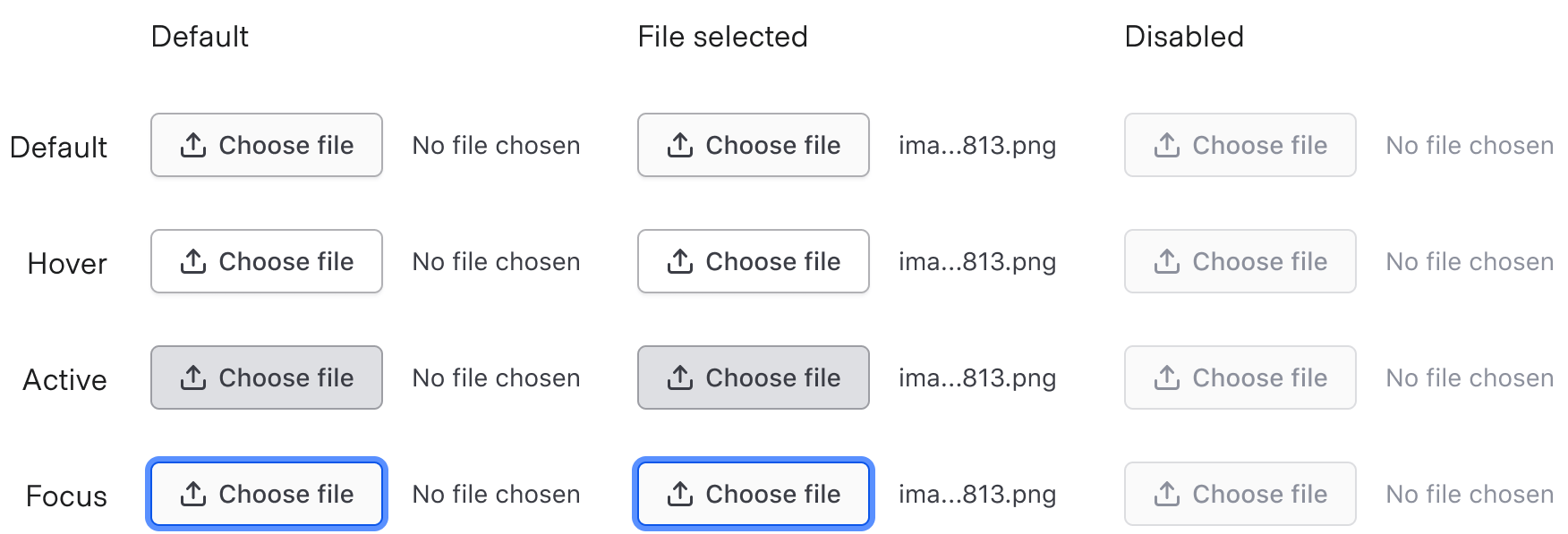 Example of File Input states