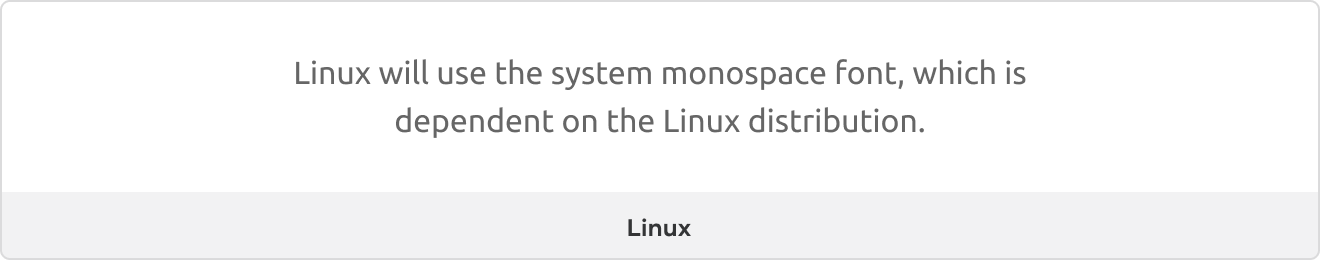 monospace on linux