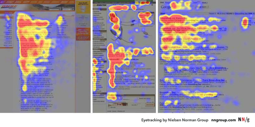 An example of eye tracking and heat maps from the NN/group