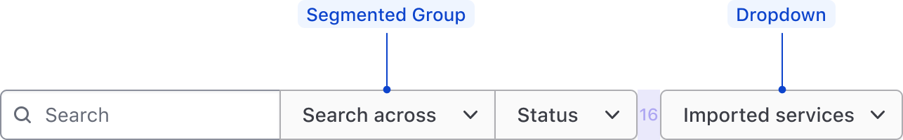 Multiple groups in a filter bar